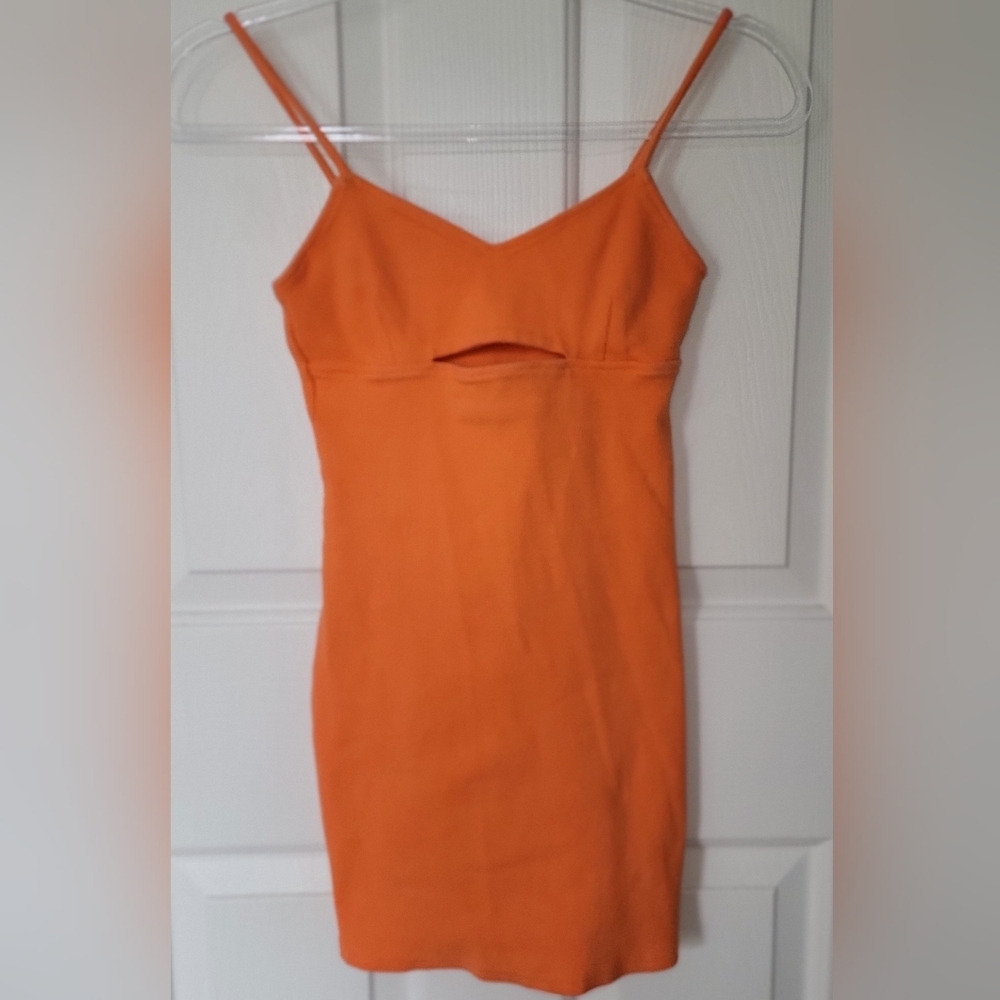 Steve Madden Orange Spaghetti-Strap Mini Dress